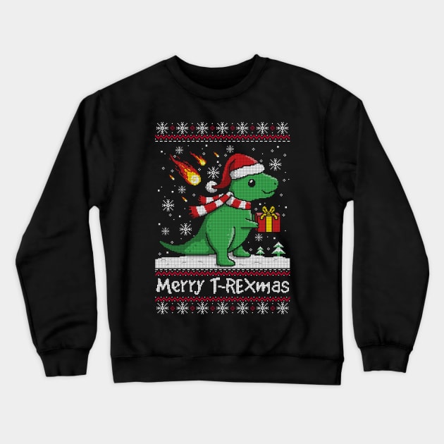 Merry t rex mas ugly christmas sweater Crewneck Sweatshirt by NemiMakeit